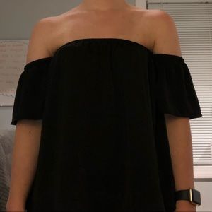 Black off the shoulder top